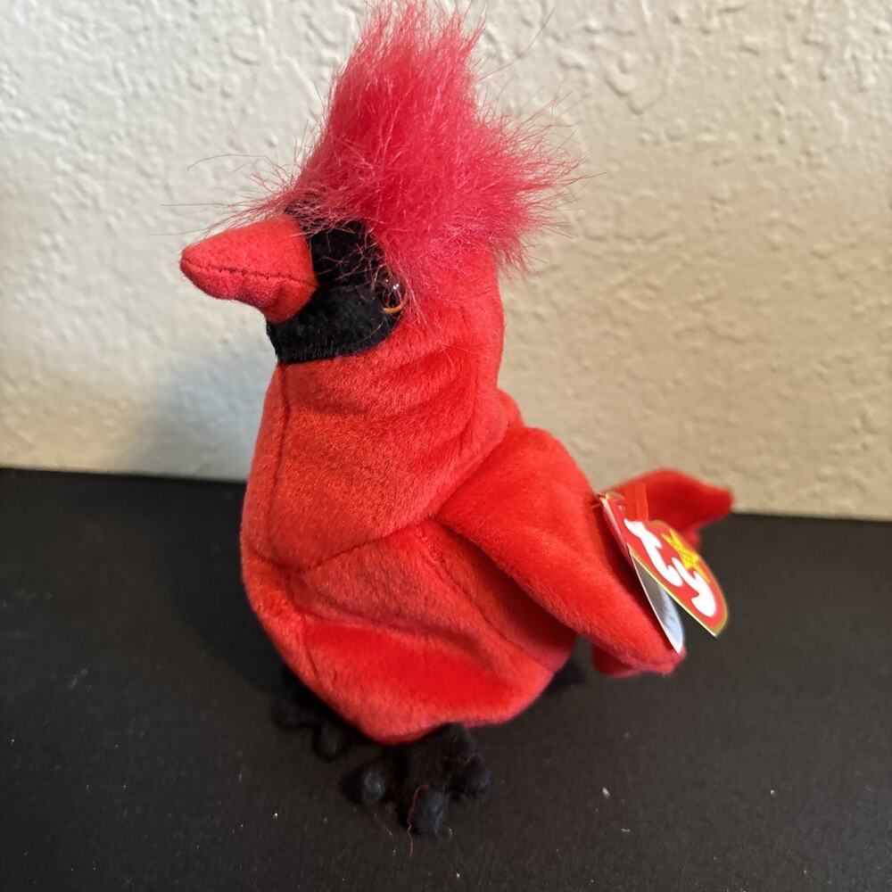 Ty Beanie Babies Mac The Cardinal Plush Toy - DOB June 10, 1998